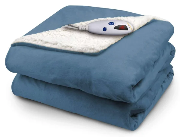 Pure Warmth by Biddeford Micro Mink Sherpa Heated Throw Blanket Denim