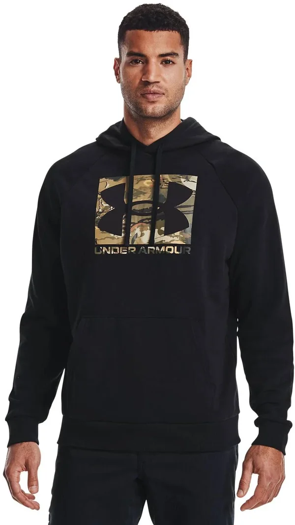 Under Armour Men's Rival Fleece Camo Logo Hoodie - Black - SM