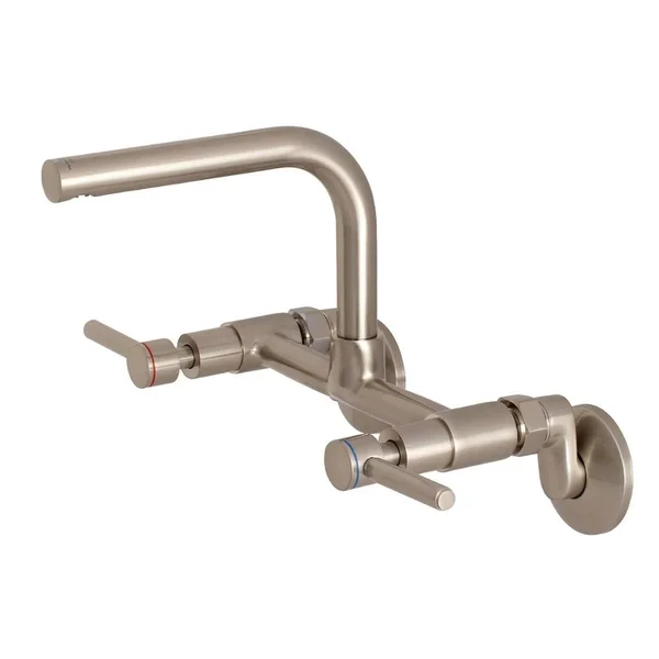 Kingston Brass KS812PB Concord 8x22 Adjustable Center Wall Mount Kitchen Faucet - Polished Brass