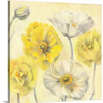 &Gold and White Contemporary Poppies II& Carol Rowan Painting Print Winston Porter Size: 35x22 H x 35x22 W x 1.5x22 D - Format: C
