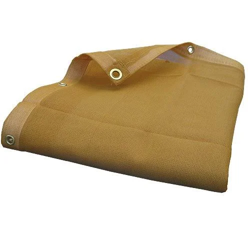 20&x50& (Beige, Tan) Heavy Duty Mesh Tarp Net Sail Sun Shade Awning and Fence Screen Patio and Canopy Cover