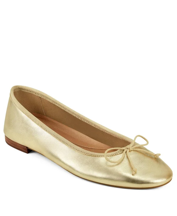 Aerosoles Women's Platinum Homerun Ballet Flat, Size: 10.5, Gold Metallic Leather