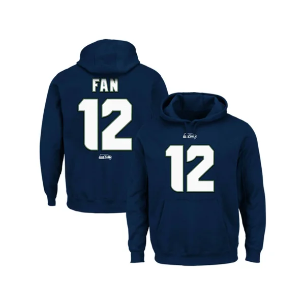 Majestic 12s Seattle Seahawks College Navy Eligible Receiver II Name & Number Hoodie Size: Large