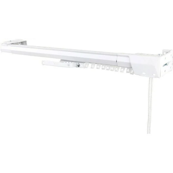 InStyleDesign White Heavy Duty Traverse Rod One Way Cord Right (66 to 120 inches)