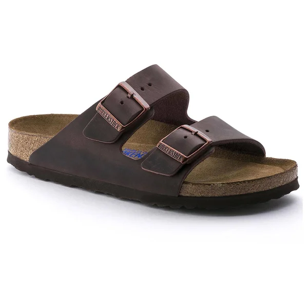 Birkenstock Arizona Oiled Leather Habana Two-Strap Sandals