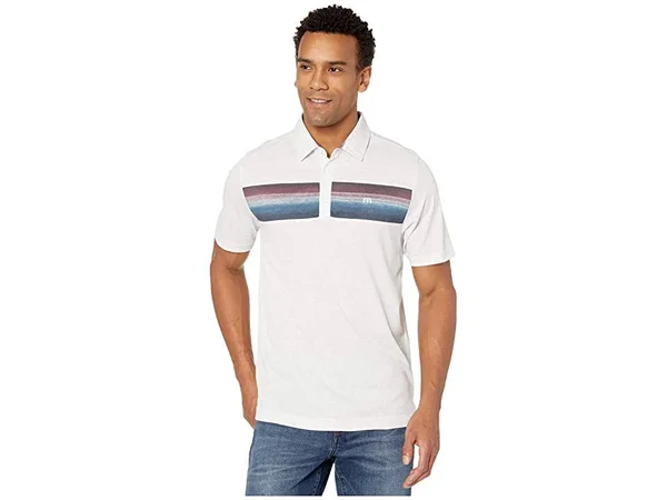 TravisMathew Men's Fredo Polo Heather White, XL