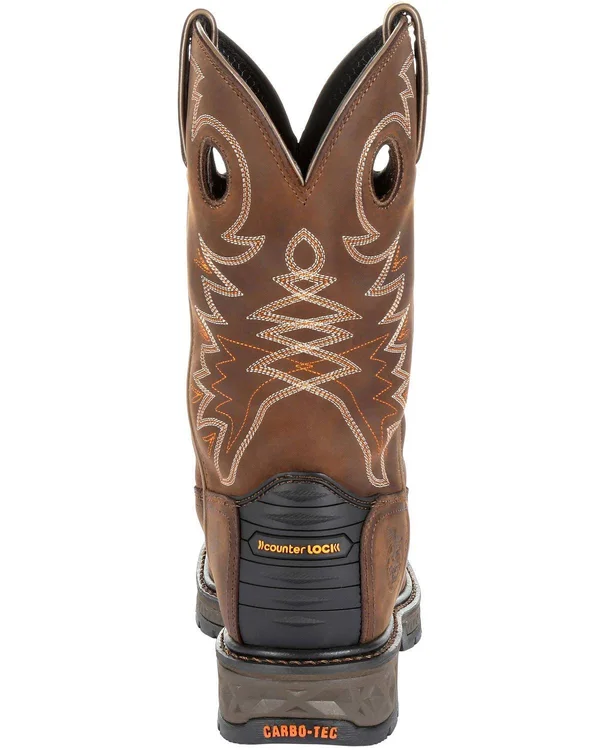 Georgia Boot Men's Carbo-Tec LT Pull-On Western Work Boot, GB00269, Brown
