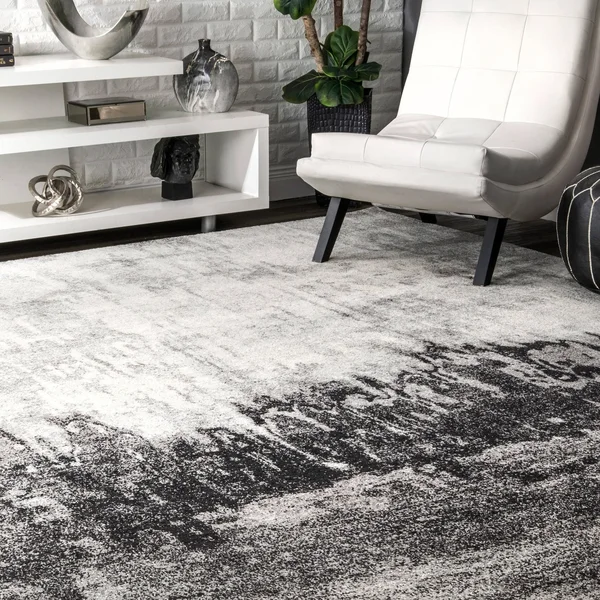 nuLOOM Alayna Black 9 ft. x 12 ft. Abstract Area Rug