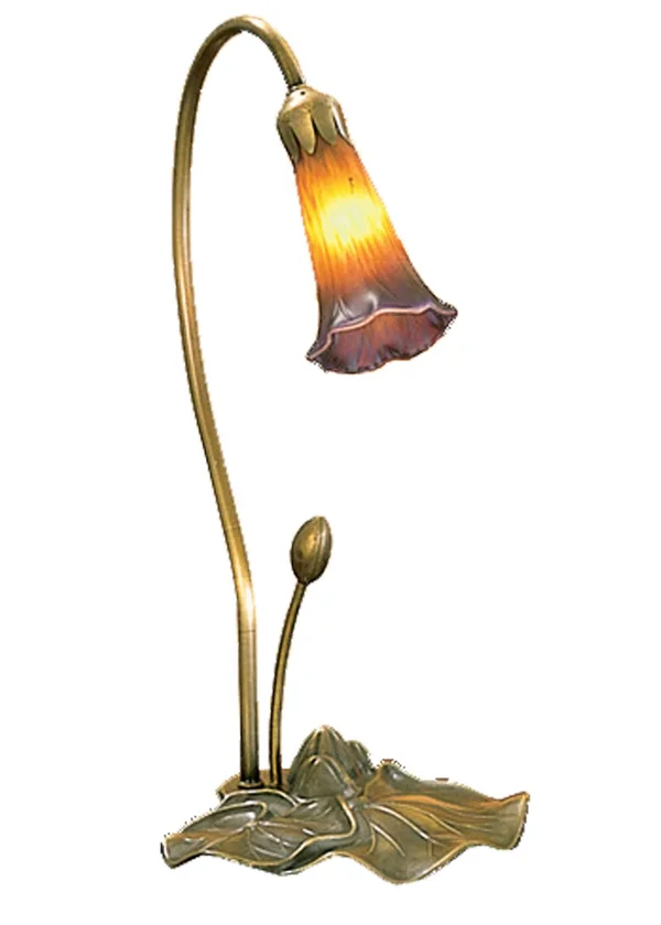 Meyda 16x22H Amber/Purple Pond Lily Accent Lamp