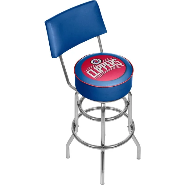 Trademark Los Angeles Clippers NBA Padded Swivel Bar Stool with Back