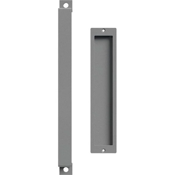 16x22 Pull Handle & 12x22 Flush Pull for 2 1/4x22 Doors, Flint Gray