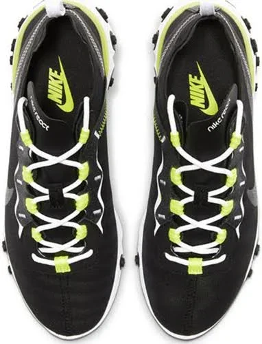 Nike Womens React Element 55 SE &Black Lemon Venom& Black/Lemon Venom/White Wmns Marathon Running Shoes/Sneakers CN3591-001 (Siz