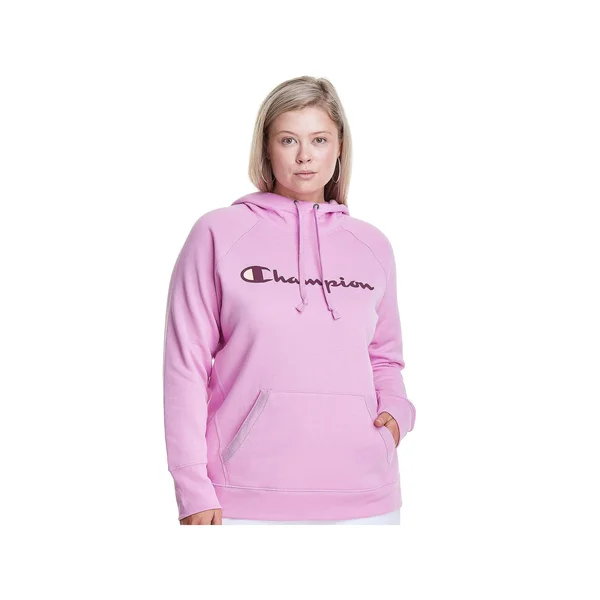 Champion Women's Plus Powerblend Hoodie - Paper Orchid