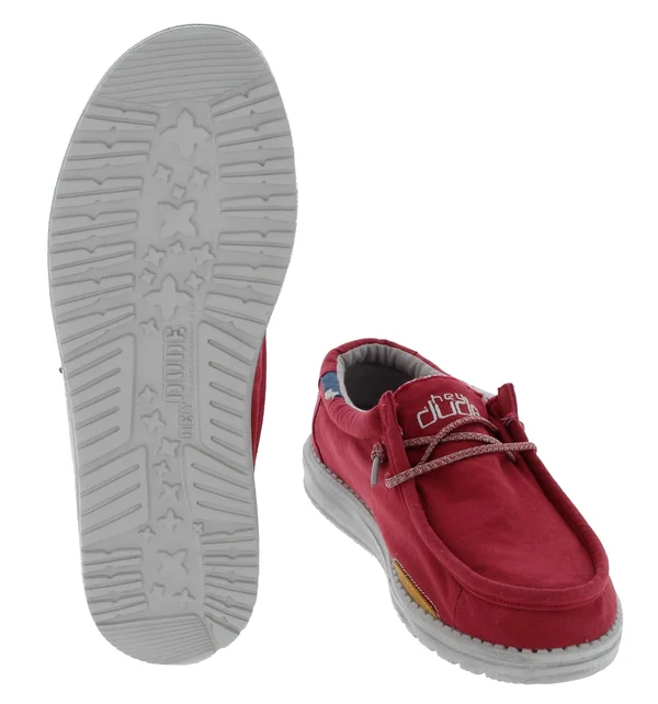 Hey Dude Wally Washed D11526836 Shoes - Molten Lava