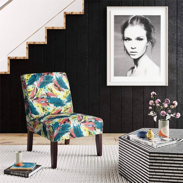 Dorel Living Teagan Abstract Accent Chair - Living Room & Bedroom