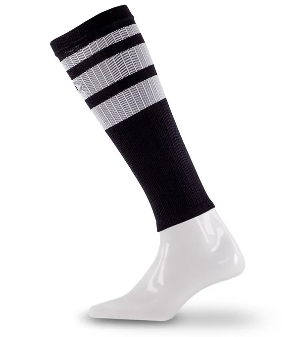 Pro Compression Calf Sleeves, Black Classic Stripe, L/XL, Best Compression Sleeves for Men, Women, Running, Sports