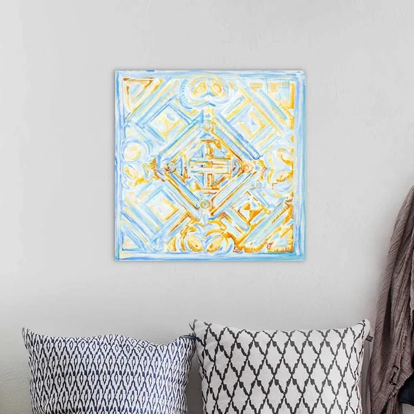 Dusk Blue Medallion II - Canvas Wall Art, 20x20, Great Big Canvas