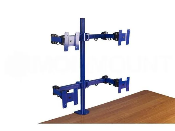 MonMount Quad LCD Stand Desk Clamp Holds Upto 4 27x22 LCD Monitors - Blue (LCD-2020BL)