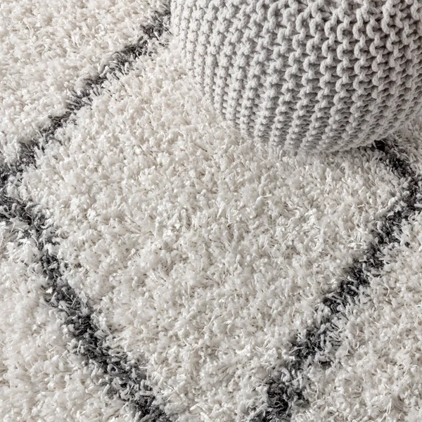 Jonathan Y Mercer Shag Plush Tassel Moroccan Tribal Geometric Trellis Denim Blue/Cream 8 ft. x 10 ft. Area Rug