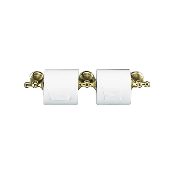 KOHLER K-16152-PB Revival Double Toilet Tissue Holder, Vibrant Polished Brass