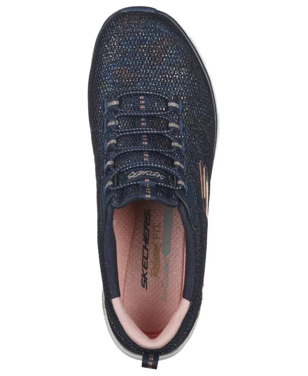 Women's Skechers Relaxed Fit Empire D&Lux Charming Grace Sneaker, Adult, Size: 5.5, Navy/Rose Gold