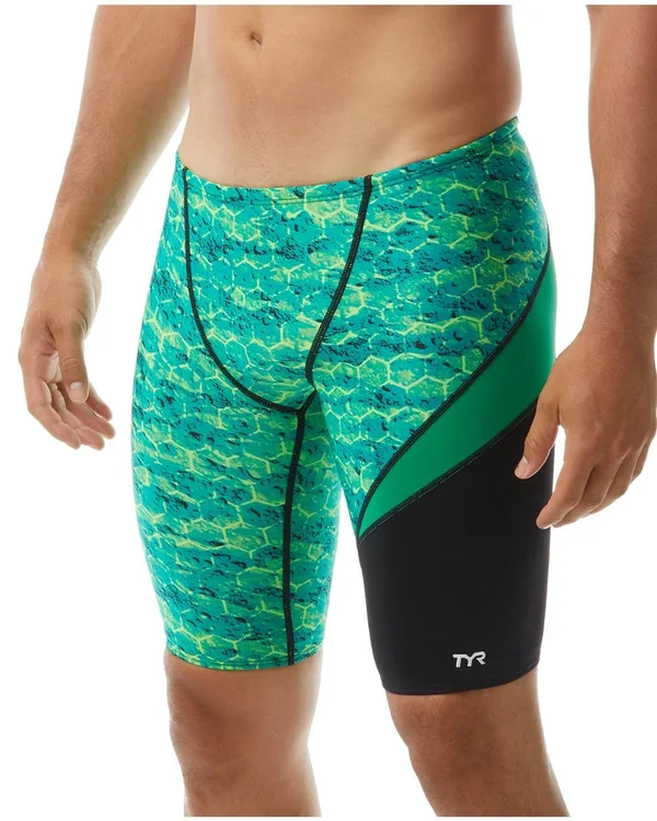 TYR Sago7a Mens Agran Wave Jammer Swimsuit - Green, 28