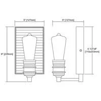 Elk Lighting Corrugated Steel 1 Light Vanity in Weathered Zinc Polished Nickel