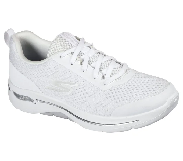 Women's Skechers GOwalk Arch Fit Motion Breeze Sneaker - Adult, Size: 13, White/Silver