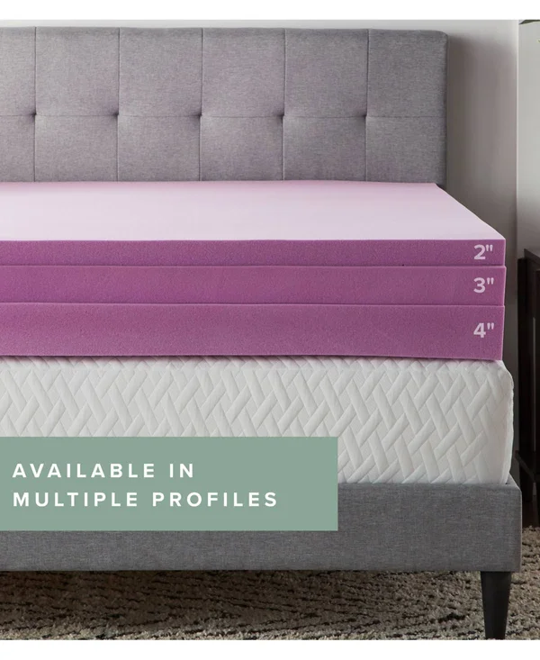 Dream Collection by Lucid 2x22 Lavender Memory Foam Mattress Topper - Full - Purple