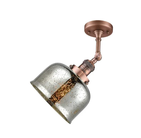 Innovations Lighting Large Bell 1 Light Semi Flush Mount 201f AC G71 (Antique Copper)