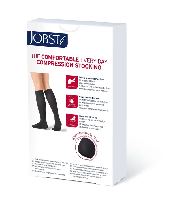 Jobst Opaque Knee High 20-30 mmHg Compression Stockings, Open Toe, X-Large, Natural