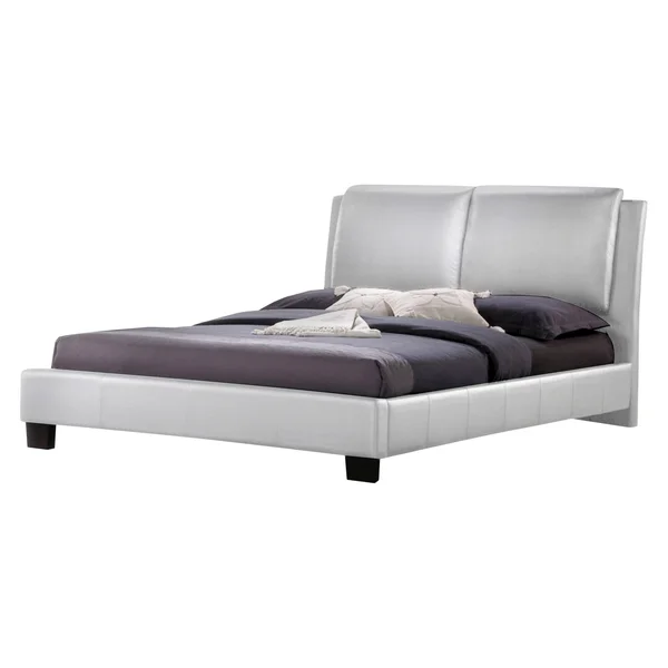 Baxton Studio Sabrina Modern Bed with Overstuffed Headboard - Full, White
