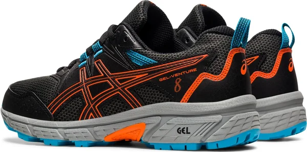Asics Gel Venture 8 GS Junior Trail Running Shoes - Black-3.5