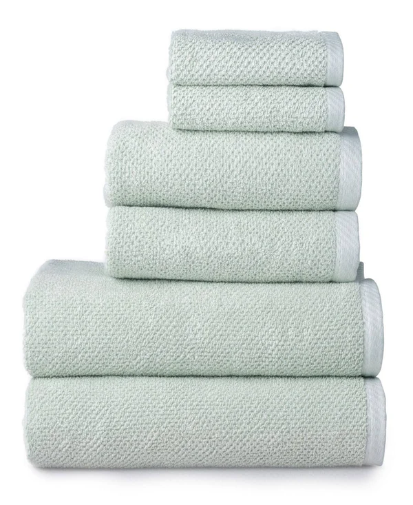 Welhome 6 Piece Franklin Towel Set - Green