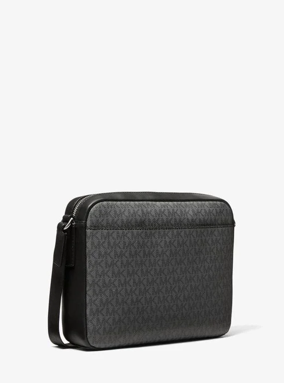 Michael Kors Hudson Logo Stripe Camera Bag - Black - Messenger