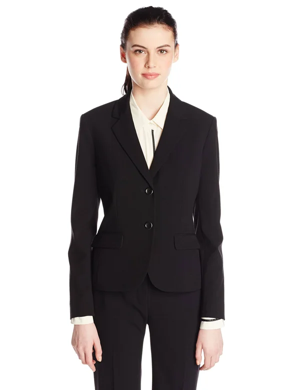 Nine West Two-Button Stretch Blazer - Black