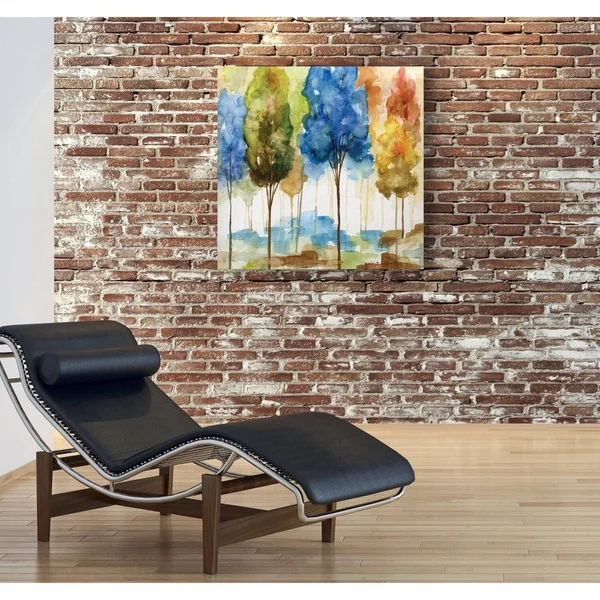 Wexford Home Magical Forest II -Gallery Wrapped Canvas - Yellow, Blue, Green, Red, Black, White 24x24, Size: 24 x 24