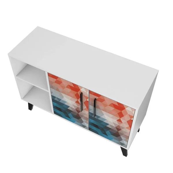 Manhattan Comfort Amsterdam 35.43x22 Sideboard in White Marble