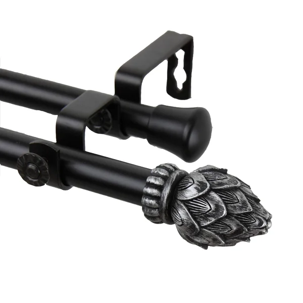 Rod Desyne Bud Double Curtain Rod, Black