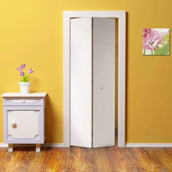 Masonite 36 in. x 80 in. Flush Hardboard Primed White Hollow-Core Smooth Composite Bi-Fold Interior Door