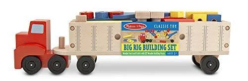Melissa & Doug Big Rig Truck Wooden Building Set (22 Pcs)