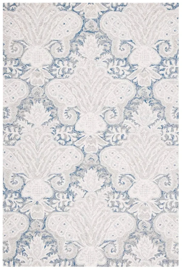 Safavieh Micro-Loop Rug Collection MLP539M - Blue, Ivory - 2&-3x22 x 7&