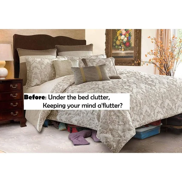 Harmony Lane Classic Tailored Bed Skirt with 14 Drop, King, Camel