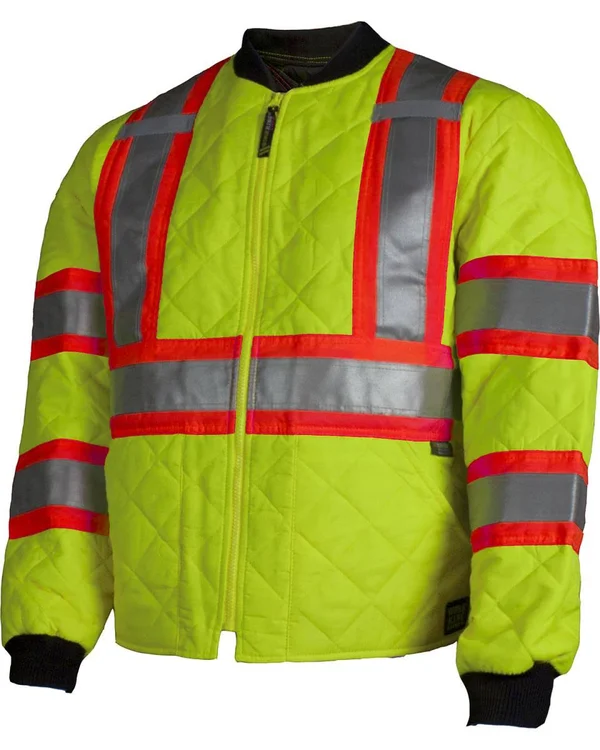 Work King Adult Quilted Safety Jacket Green 2XL