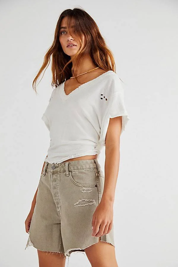 Baggy Tomboy Short by We The Free at Free People in Brown - Size: 29