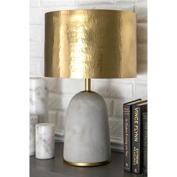 nuLOOM 25&& Natalie Concrete & Iron Aluminium Shade Table Lamp