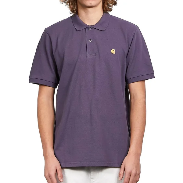 Carhartt WIP S/S Chase Pique Polo - Provence, Gold - M - Men
