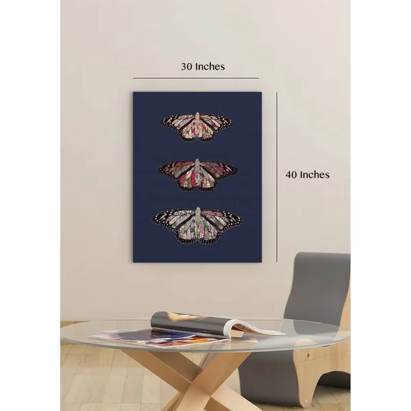 24x22 x 18x22 Rustic Butterflies Matte Canvas by Amrita Sen in Multi-Color