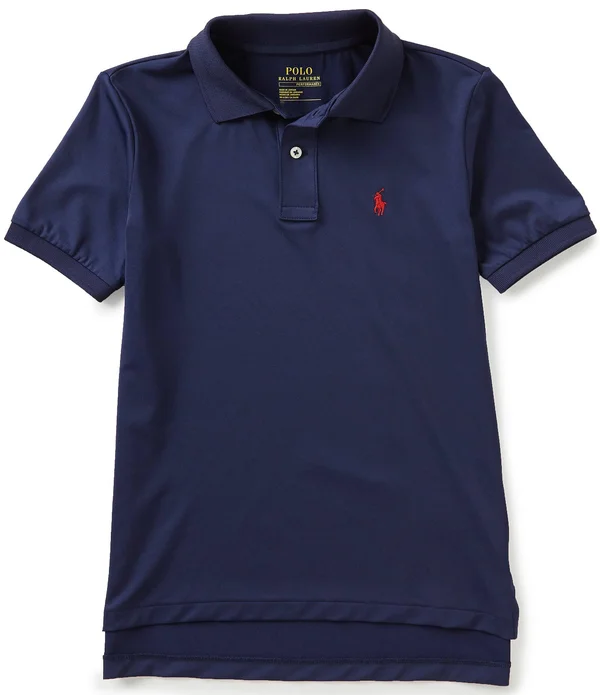 Ralph Lauren Boys 8-20 Performance Jersey Polo Shirt - French Navy - L