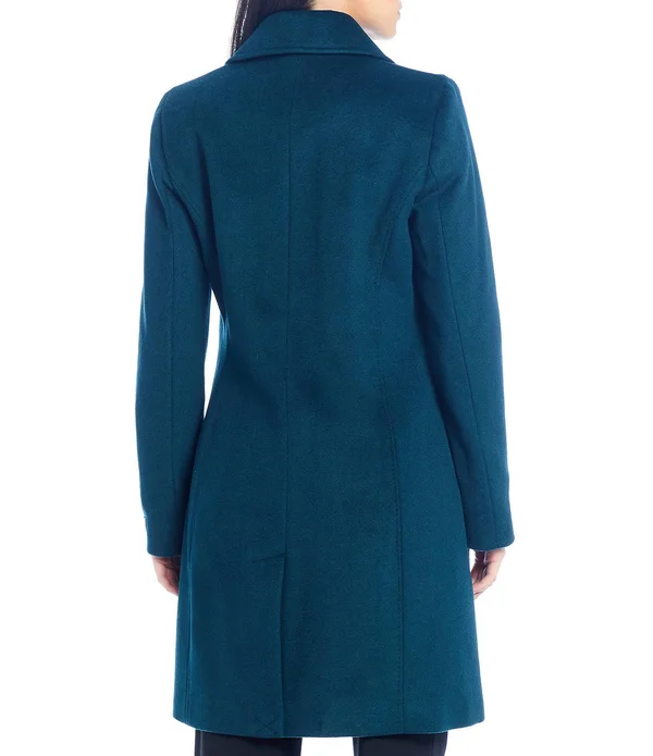 Calvin Klein Single Breasted Cashmere Wool Blend Reefer Coat - 10